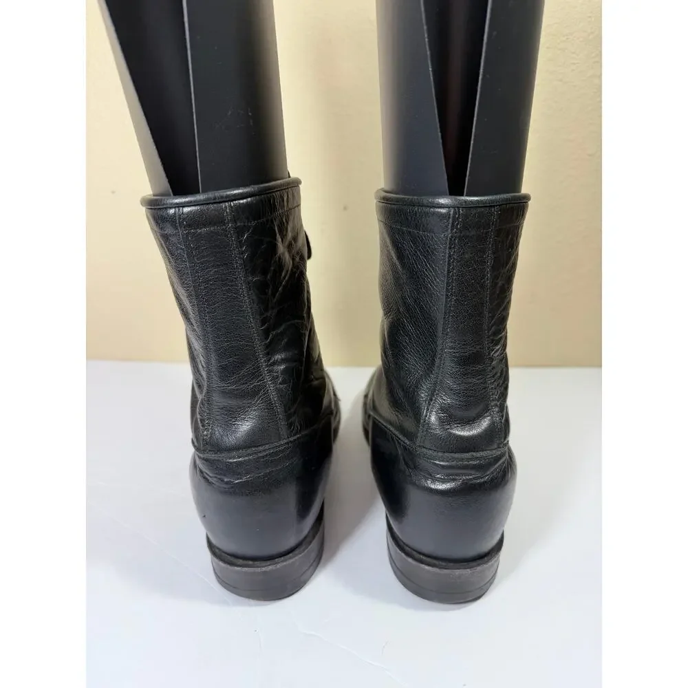 Justin 436 Men’s Lace-Up Black Leather Western Boots - Size 8.5 D‎